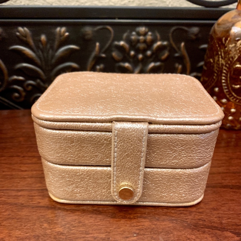 Metallic Gold Travel Jewelry Case